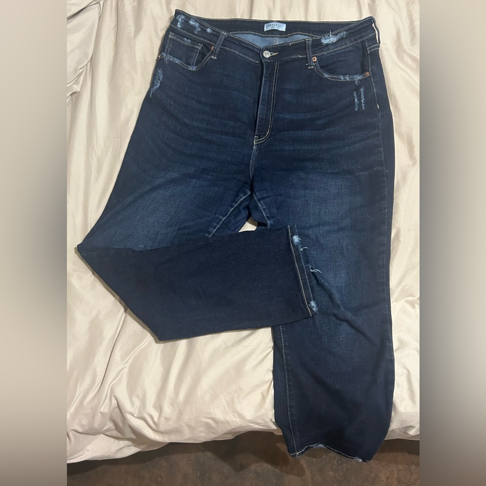 Dark Blue Distressed Jeans